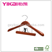 High Quality Wooden Coat Hanger with Trousers Clamp